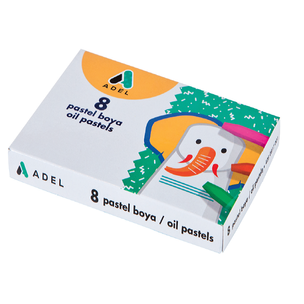 Adel Pastel Boya Karton Kutu Köşeli 8 Renk 428 0817 001