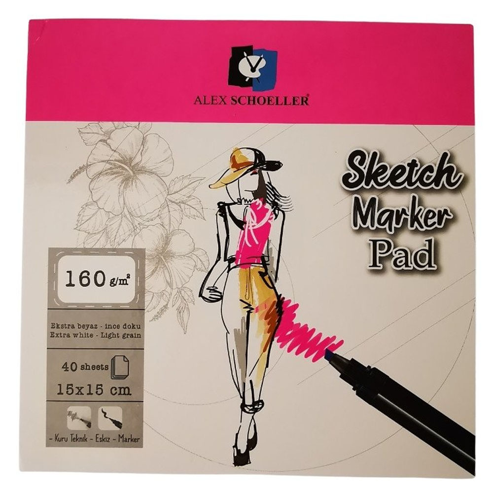 Alex Schoeller Sketch Marker Pad 15x15 160 GR 40 Lı ALX:899