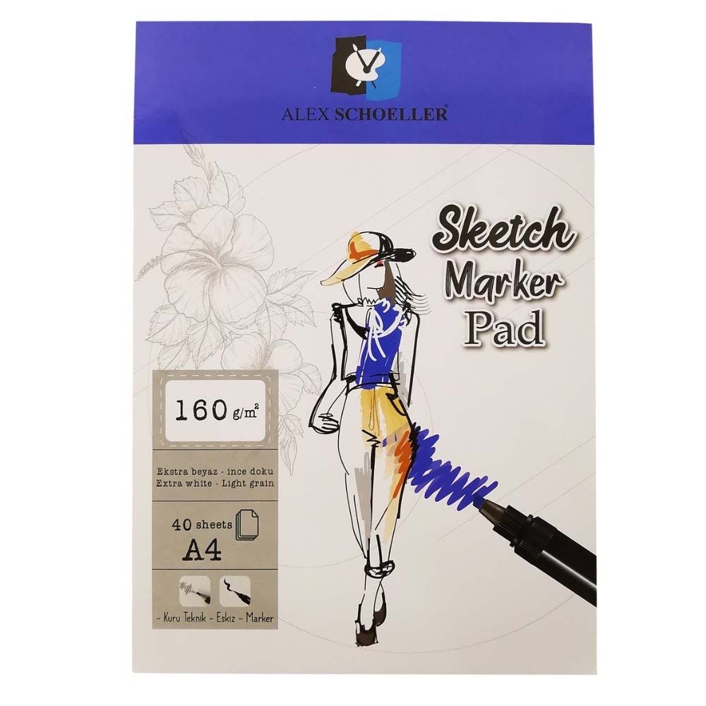 Alex Schoeller Sketch Marker Pad A4 160 GR 40 Lı ALX:936
