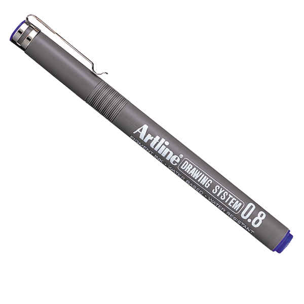 Artline Çizim Kalemi 0.8 MM Mavi EK238