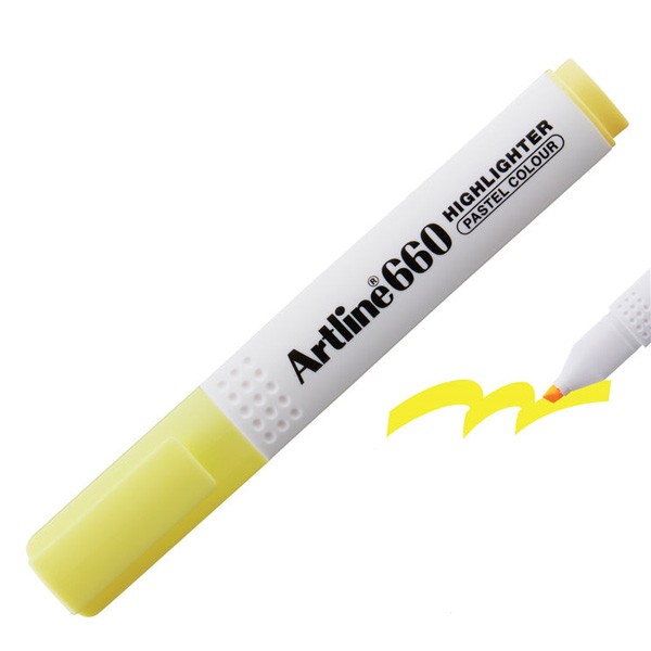 Artline Fosforlu Kalem Kesik Uç 1,0-4,0 MM Pastel Sarı EK-660N