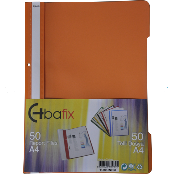 Bafix Telli Dosya Plastik XL Turuncu A4