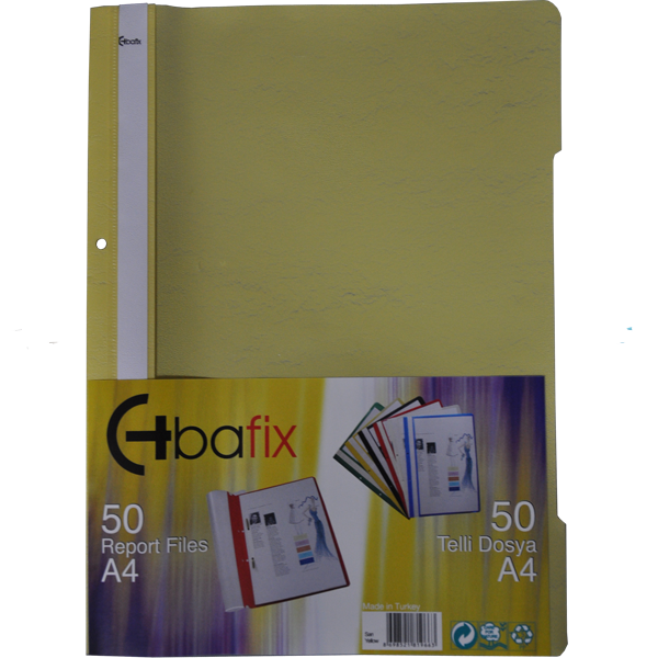 Bafix Telli Dosya Plastik XL Sarı A4
