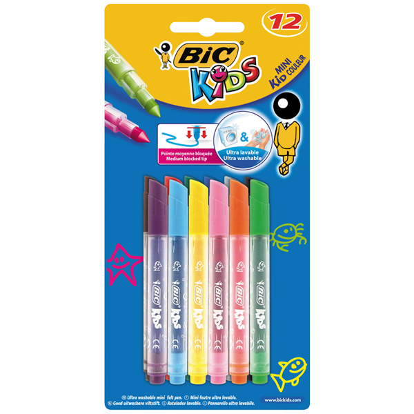Bic Keçeli Boya Kalemi Mini Kids Couleur 12 Renk 8374903
