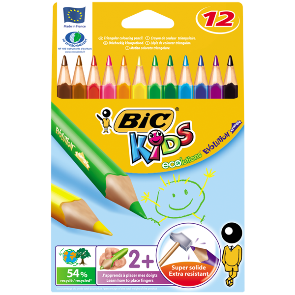 Bic Kuru Boya Evolution Üçgen Jumbo 12 Lİ 829735