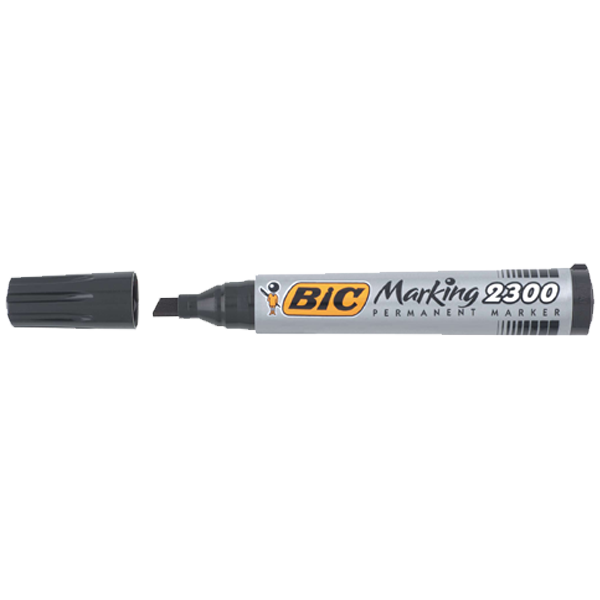 Bic Markör Permanent Kesik Uçlu Siyah 2300 09