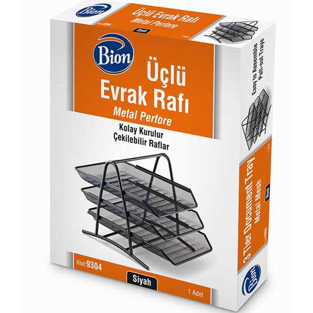 Bion Evrak Rafı Perfore 3 Lü Siyah 9304