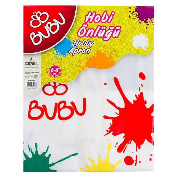 Bu-Bu Boyama Önlüğü 6-8 Yaş Su Geçirmez BUBU00006