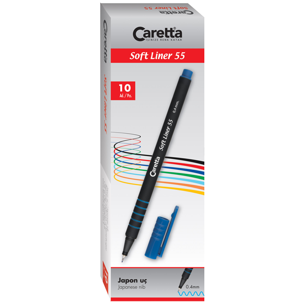 Caretta Softliner Keçeli Kalem 0.4 MM Yeşil 10 LU 55/04