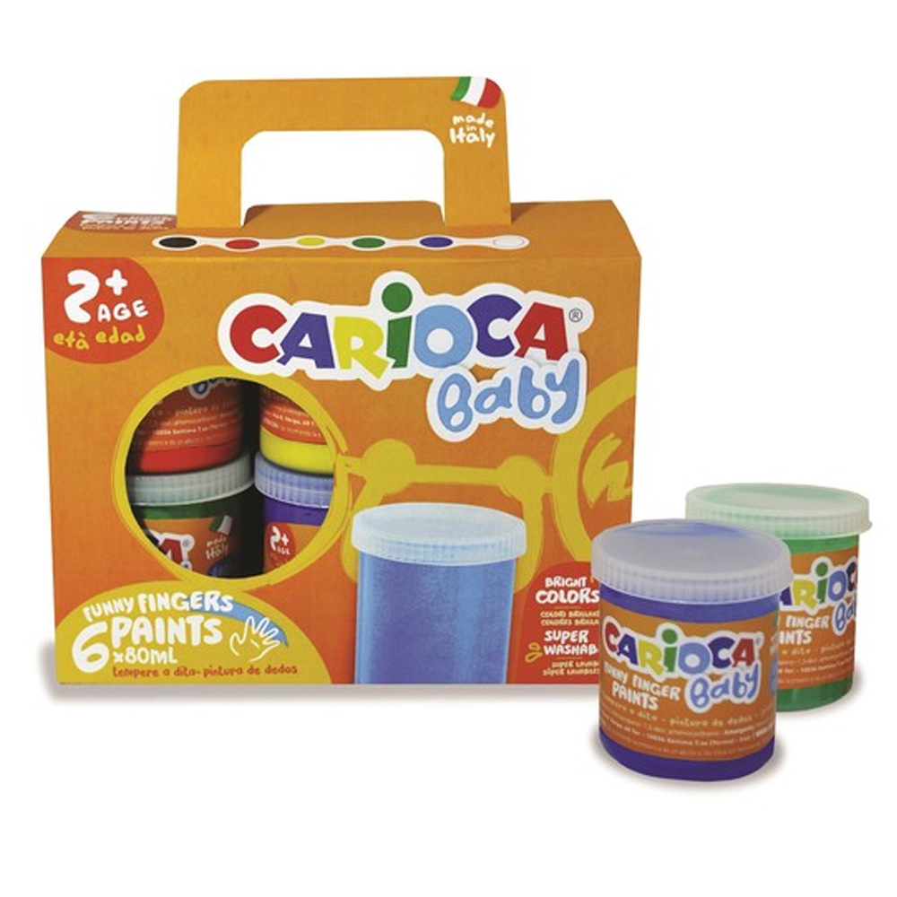 Carioca Parmak Boyası Bebek Süper Yıkanabilir 6 Renk 80 ML