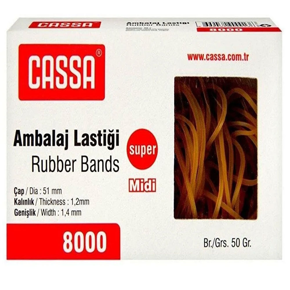 Cassa Ambalaj Lastiği %100 Kauçuk 50 GR Midi 8000