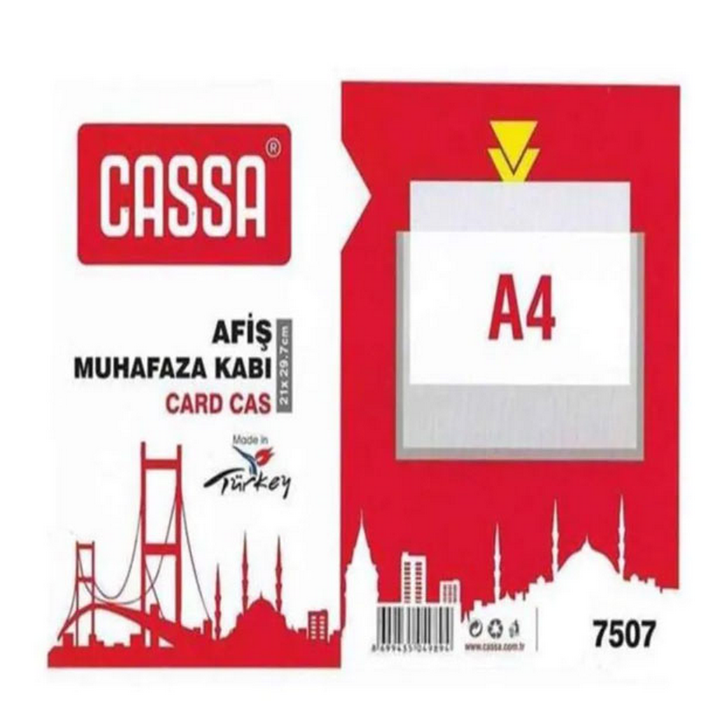 Cassa Tabela Poşeti (Afiş Muhafaza Kabı A4) 210x297 MM Şeffaf 7507