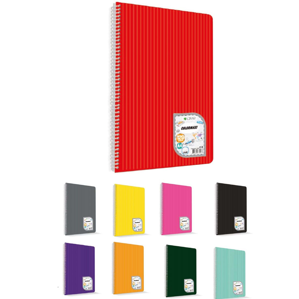 Çınar Colormaxi Spiralli Defter Plastik Kapak Kareli 72 YP A4 72/4 73002