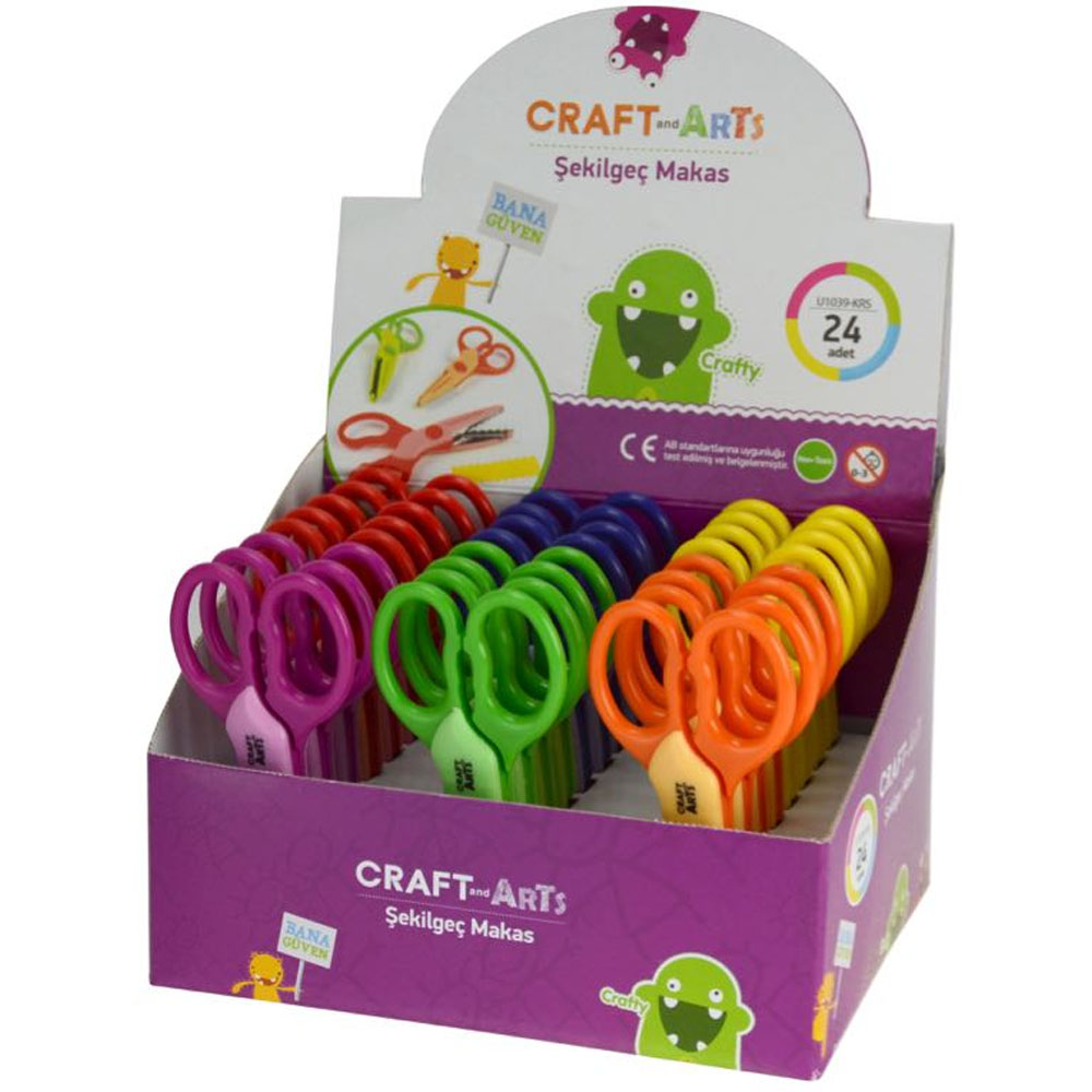 Craft And Arts Şekilgeç Makas 5,25 24 Lü Stant U1039-KRS