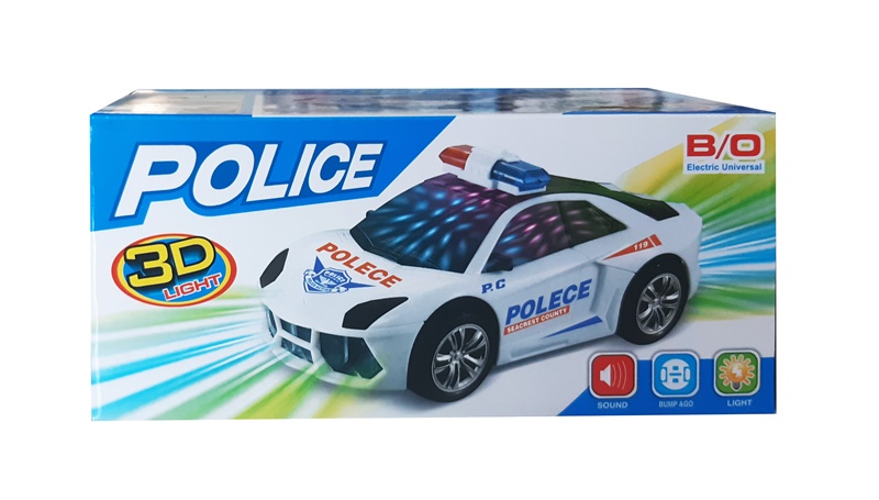 Ctoy 3D Işıklı Pilli Ve Sesli Polis Arabası 2017E