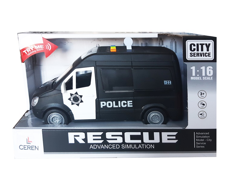 Ctoy Oyuncak Işıklı Ve Sesli Sürtmeli Polis Ve Ambulans Minibüs 1:16 (2 Asorti) WY590A/B/C