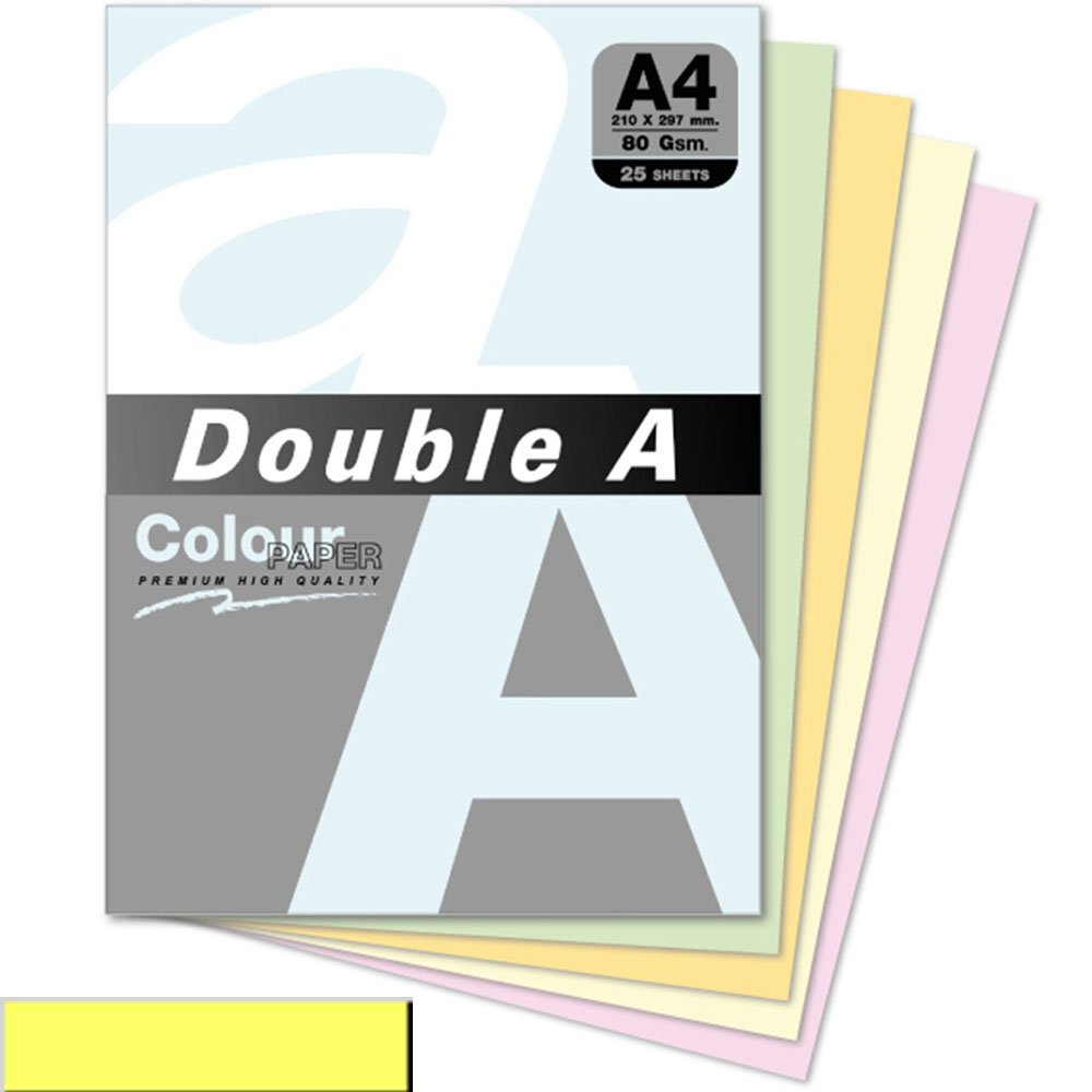 Double A Renkli Kağıt 25 Lİ A4 80 GR Pastel Butter