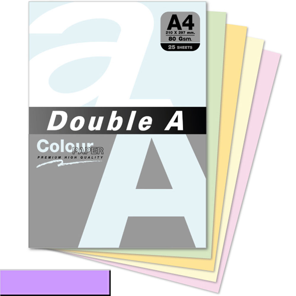 Double A Renkli Kağıt 25 Lİ A4 80 GR Pastel Lavanta