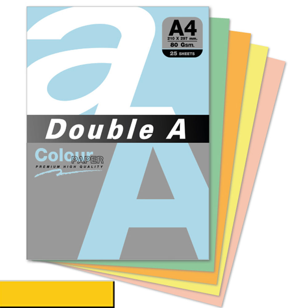 Double A Renkli Kağıt 25 Lİ A4 80 GR Altın