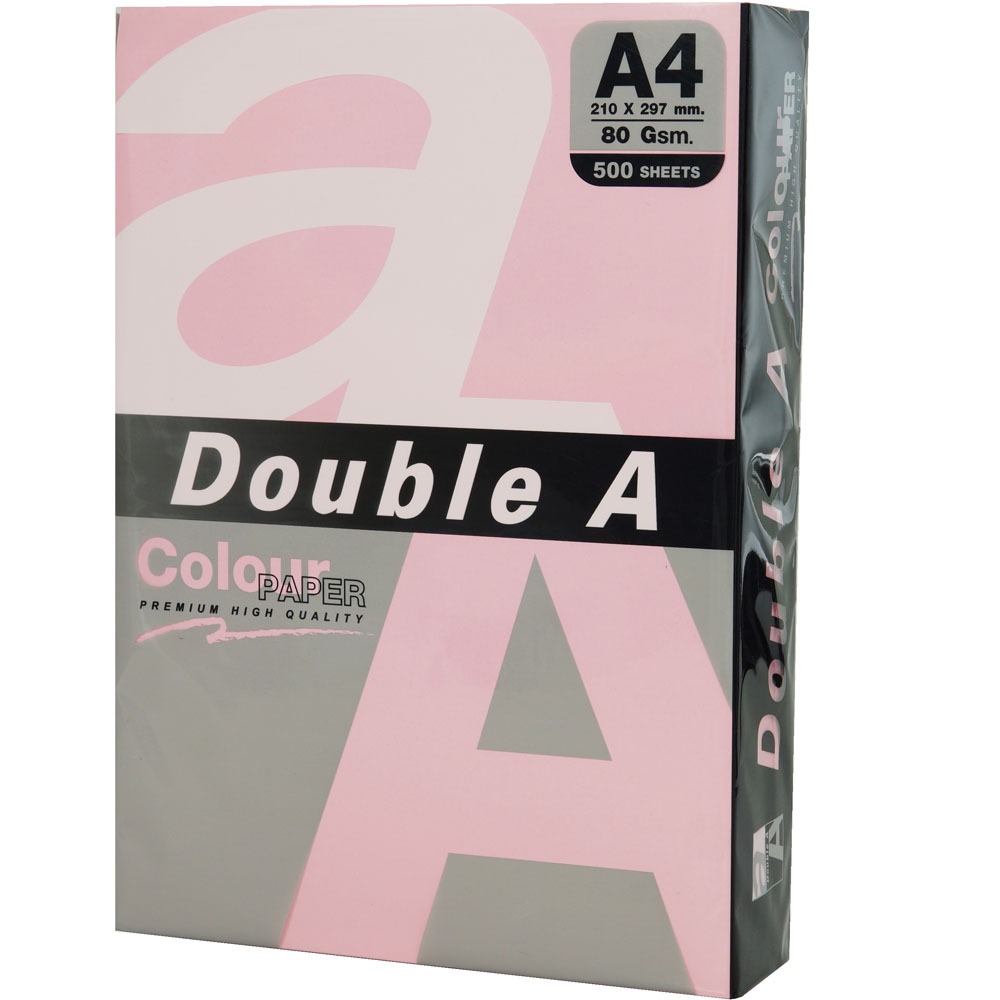 Double A Renkli Kağıt 500 LÜ A4 80 GR Pastel Pembe
