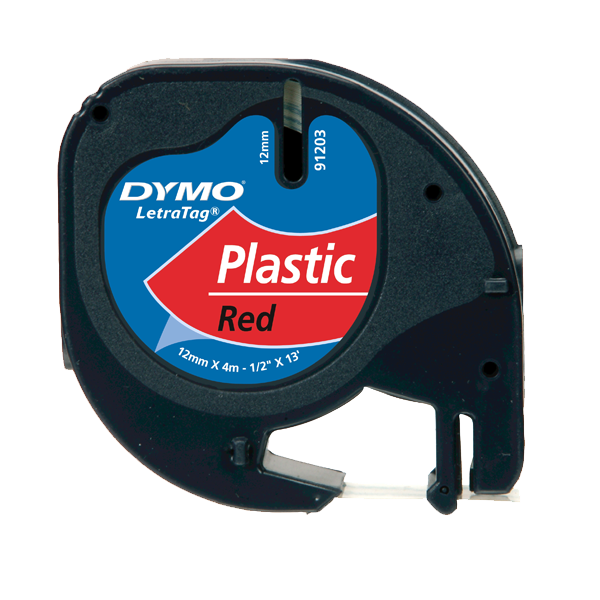 Dymo Letratag Şerit Plastik 12 MMx4 MT Kırmızı 91203