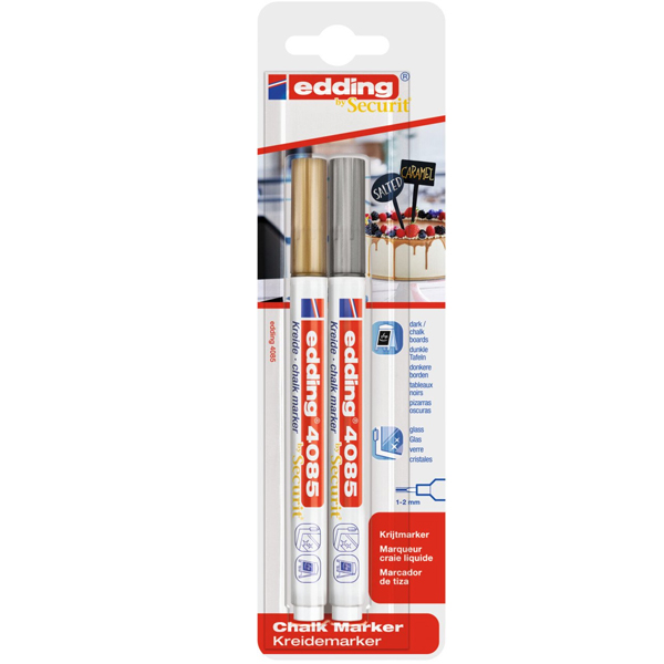 Edding Cam Kalemi 1-2 MM 2 Lİ Blister Altın & Gümüş 4085