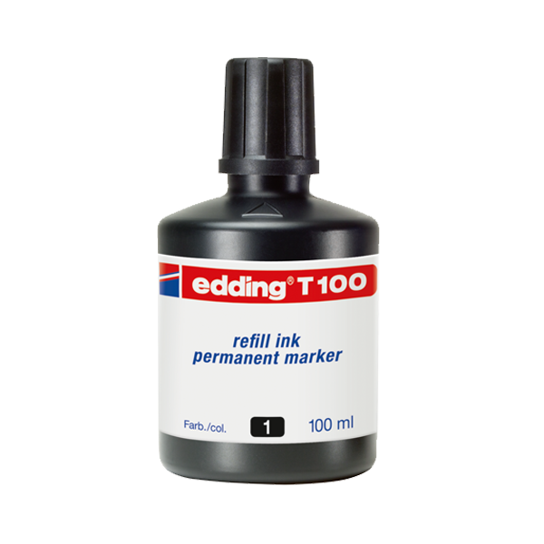 Edding Markör Mürekkebi Permanent Damlalıklı 100 ML Siyah T100