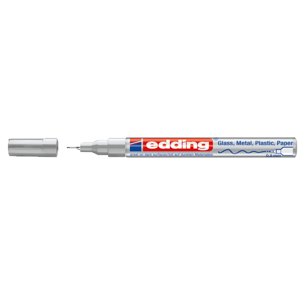 Edding Markör Dekor Boya 0.8 MM Yuvarlak Uçlu Gümüş 780