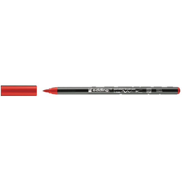 Edding Porselen Kalemi Fırça Uçlu 1-4 MM Kırmızı 4200