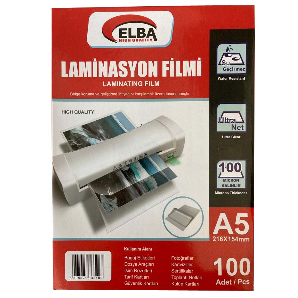Elba Laminasyon Filmi A5 100 MIC 216x154