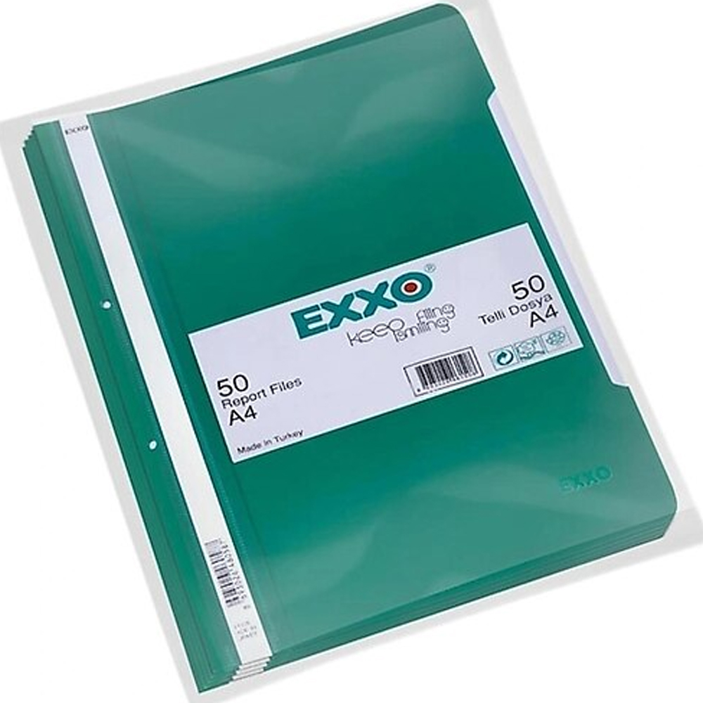 Exxo Telli Dosya Plastik A4 Yeşil TT125