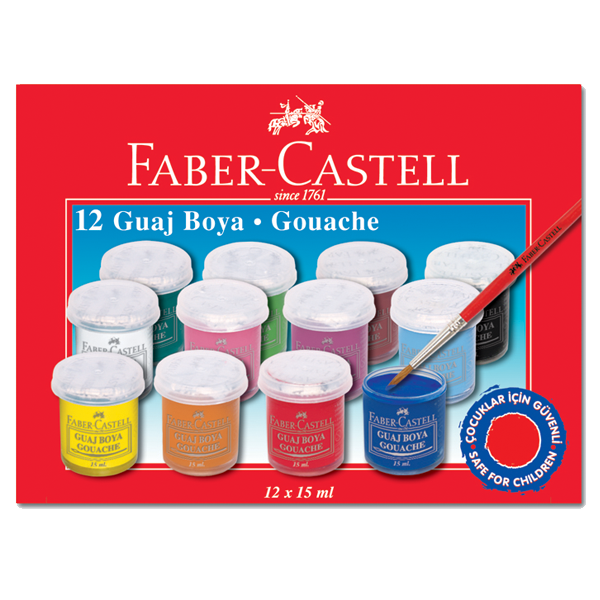 Faber-Castell Guaj Boya Şişe 12 Renk 5170 160401