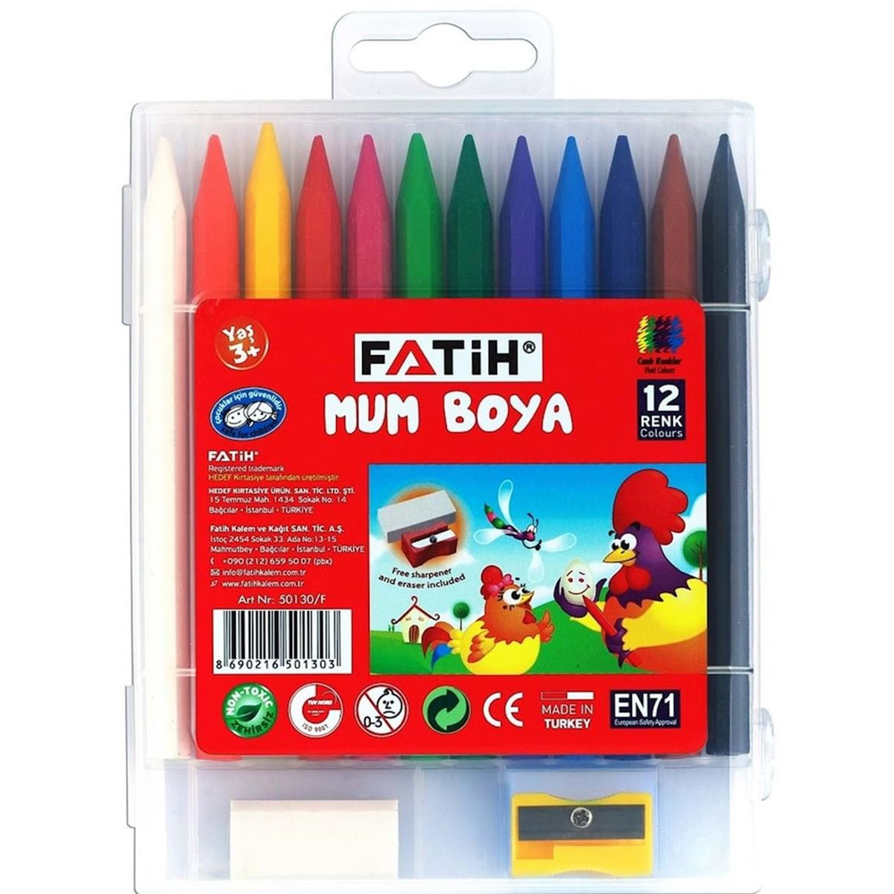Fatih Mum Pastel Boya Polymer Crayons 12 Renk 50130/F