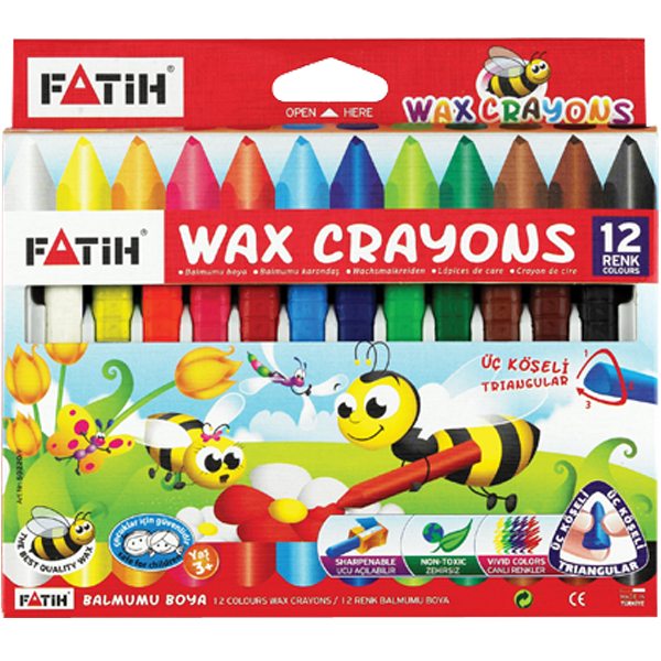 Fatih Mum Pastel Boya Wax Crayon Jumbo 12 Renk 50220