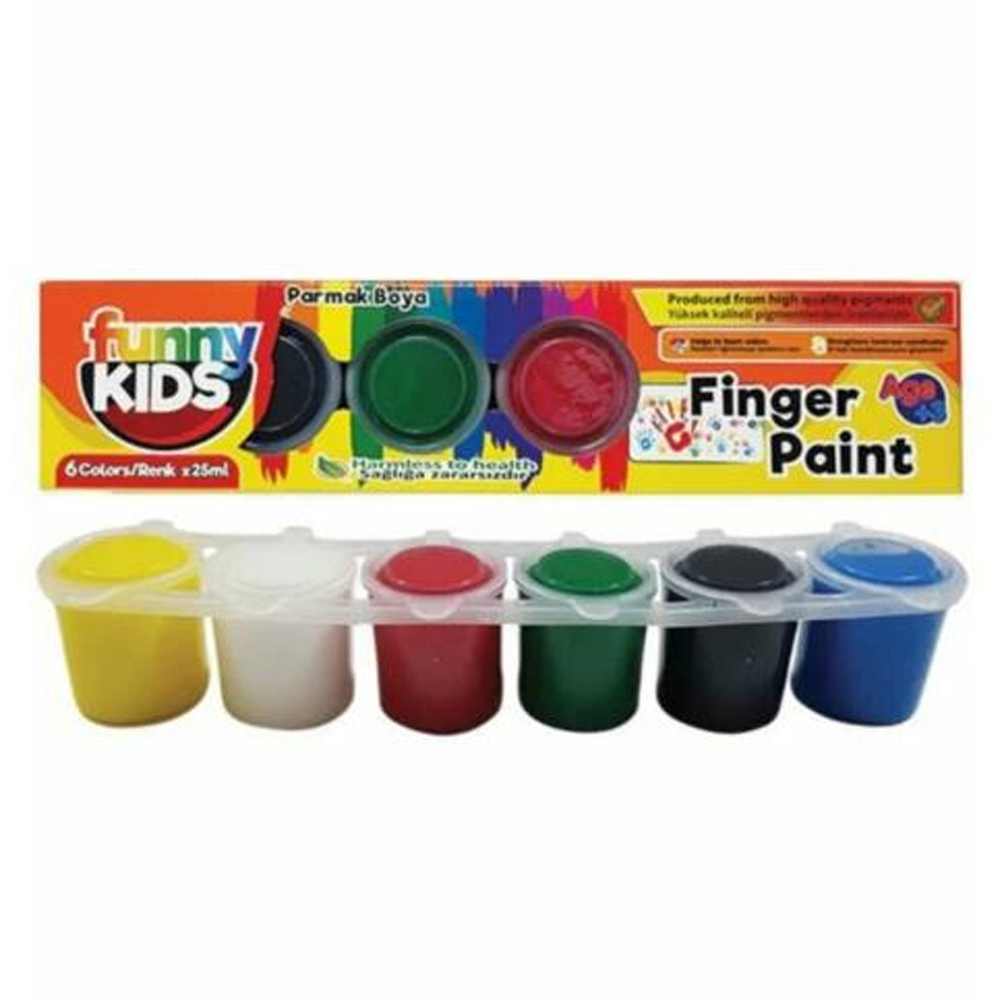 Funny Kids Parmak Boyası 25 ML 6 Renk