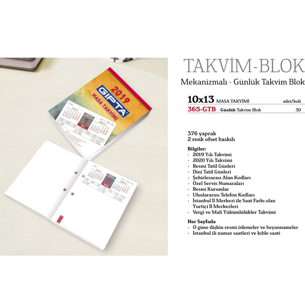 Gıpta Masa Takvimi 10x13 365-GTB