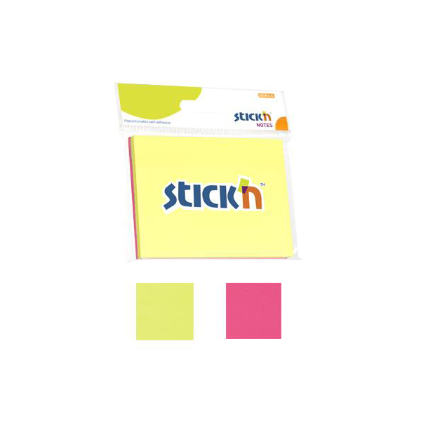 Hopax Stıckn Yapışkanlı Not Kağıdı Y.Sydm 100 YP 76x102 2 Neon Renk 21095