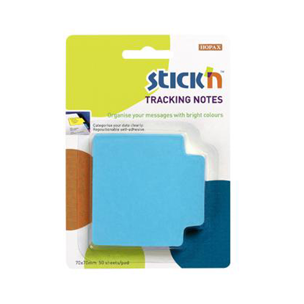 Hopax Stıckn Yapışkanlı Not Kağıdı Trackıng 50 YP 70x70 Fosforlu Mavi 21479