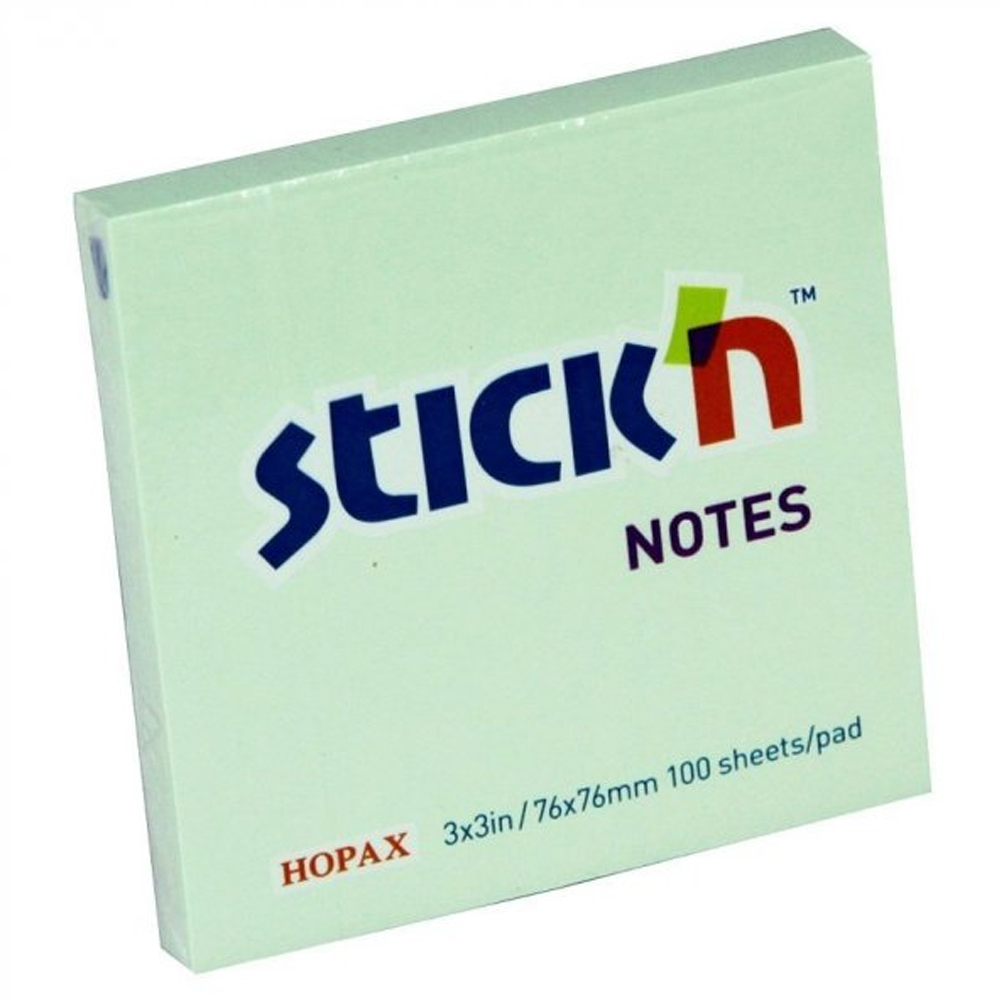 Hopax Stickn Yapışkanlı Not Kağıdı 76x76 Pastel Yeşil 100 YP HE21150