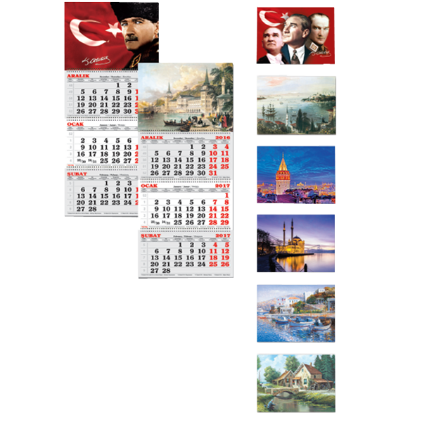 Keskin Color Denizci Takvimi Atatürk 2 Spiralli 3 Aylık 840408-99