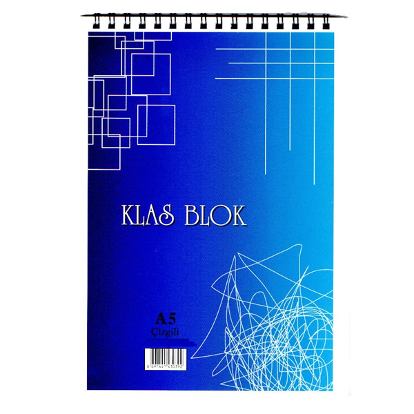 Klas Bloknot Spiralli Office Book Çizgili 100 YP A5