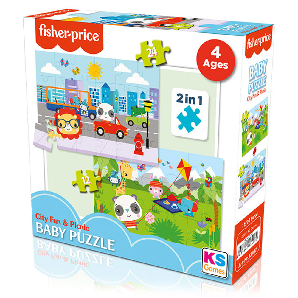 Ks Games Fisher-Price Baby Puzzle City Fun & Picnic 2 in 1 FP 13407