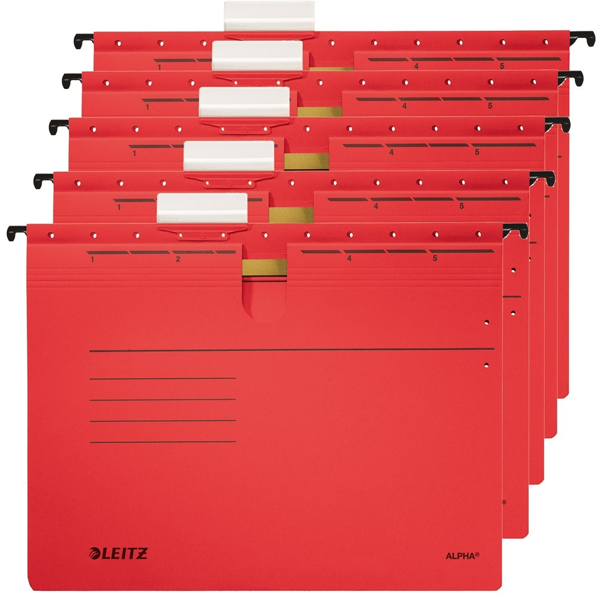 Leitz Askılı Dosya Telsiz Delta Karton A4 Kırmızı 6515