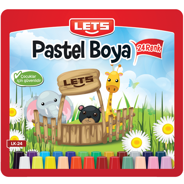 Lets Pastel Boya Çantalı Köşeli 24 LÜ LK-24