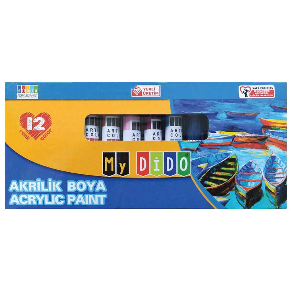 My Dido Akrilik Boya Set 12 Renk 9 ML Tüp MY14