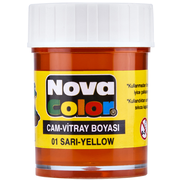 Nova Color Cam Boyası Su Bazlı Şişe Sarı NC-149