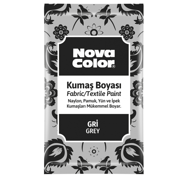Nova Color Kumaş Boyası Toz 12 Gr Gri NC-908