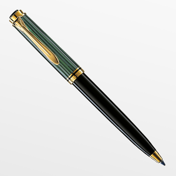 Pelikan Tükenmez Kalem 14 Ayar Altın Kaplama Yeşil-Siyah K300