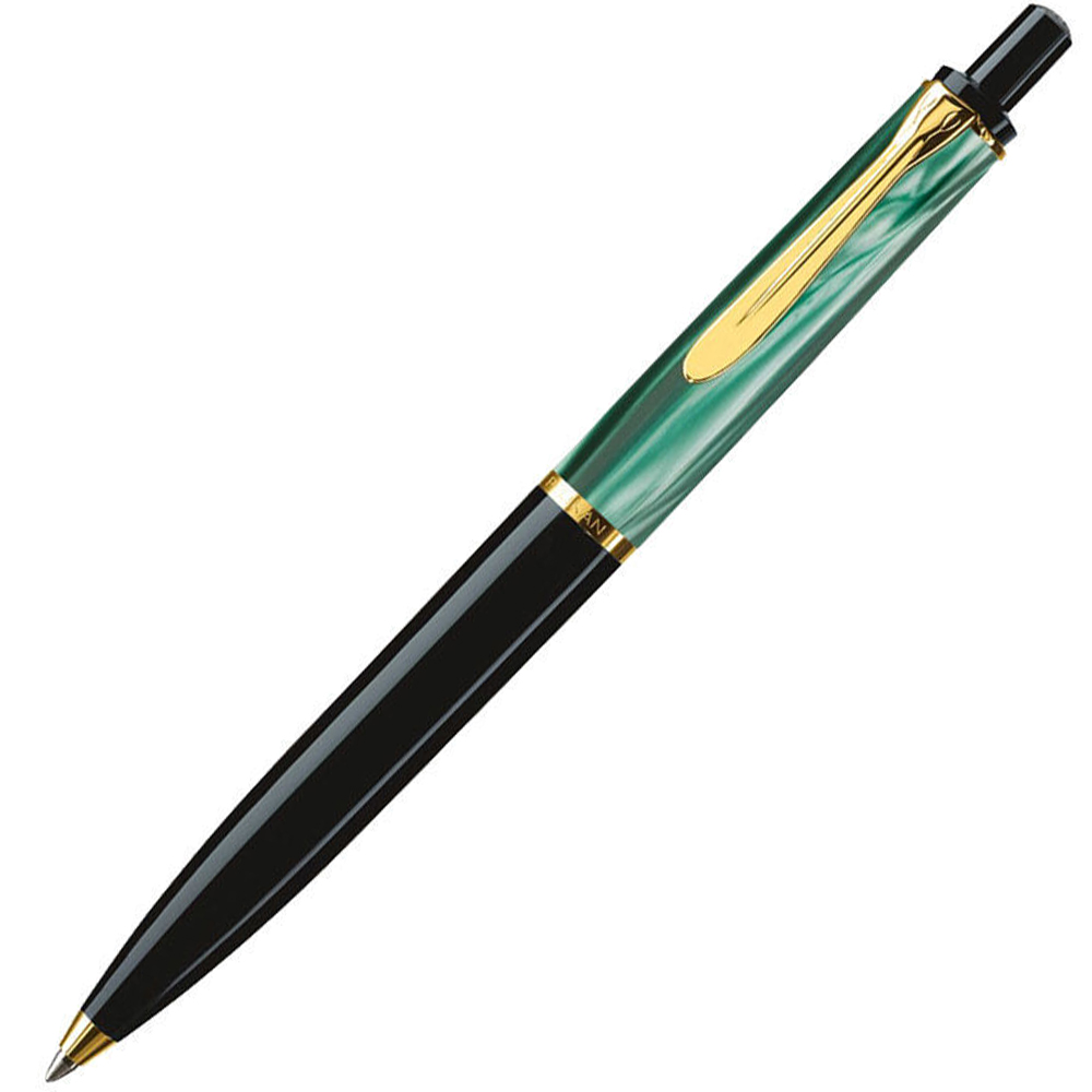 Pelikan Tükenmez Kalem 14 Ayar Altın Kaplama Yeşil-Siyah K200