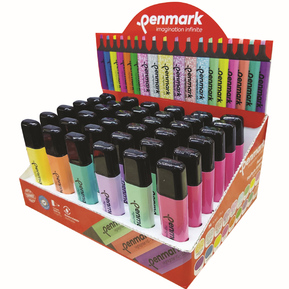 Penmark Fosforlu Kalem Stand Pastel Renkler 36 Lı